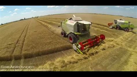 Wheat Harvest 2015 Hungary 2 X Claas Tucano 440 Claas Mega 208 Youtube