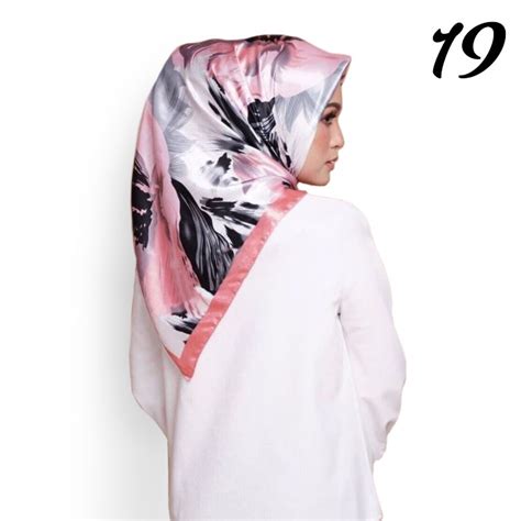 Tudung Satin Silk Corak Scarf Pattern Tudung Bawal Bidang 43 Printed Hijab Ready Stock Malaysia