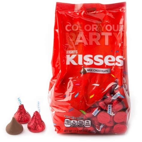 Red Hersheys Kisses 176oz Bag Chocolate Candy Delights Bulk