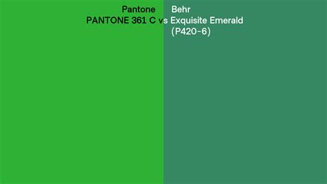 Pantone 361 C Vs Behr Exquisite Emerald P420 6 Side By Side Comparison