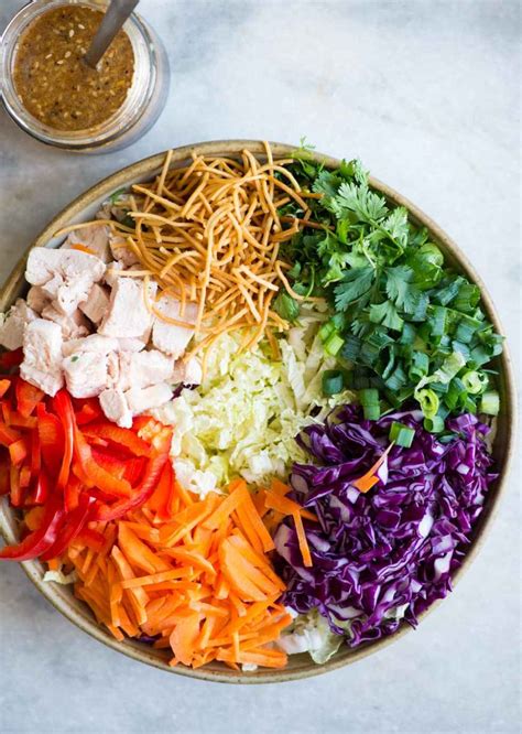 This chinese chicken salad is a staple at every single family gathering we have. CHINESE CHICKEN SALAD WITH SESAME DRESSING - The flavours ...