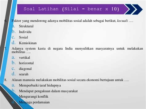 Soal Mobilitas Sosial Dan Kunci Jawaban Kelas 8 – Dengan