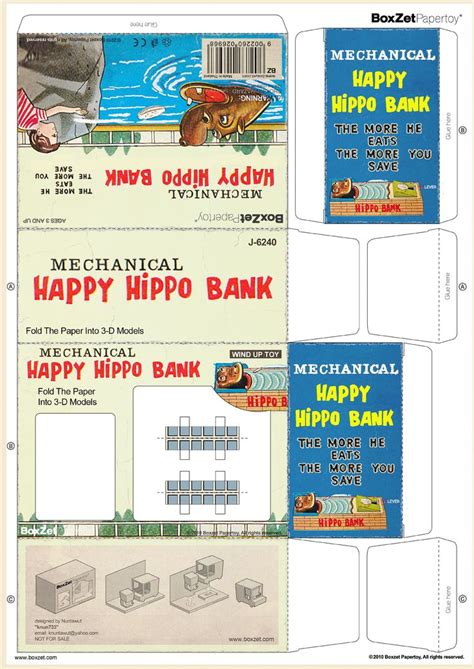 PaperToy Hippo Bank BoxZet
