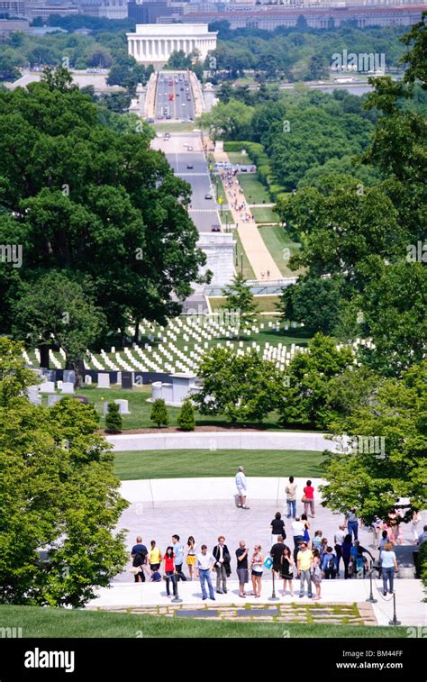 View Of Memorial Bridge And Arlington Cemetery From The Lincoln Hi Res