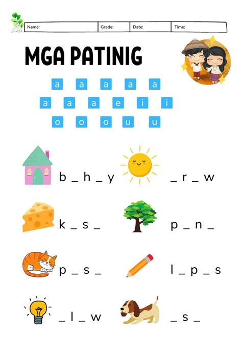 Montessori Lesson Filipino Mga Patinig Worksheet Live Worksheets
