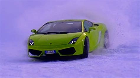 Drifting A Lamborghini Gallardo On Snow Tbt Fifth Gear Youtube