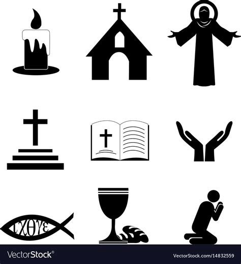 Christian Faith Icons Royalty Free Vector Image