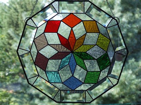 Kaleidoscope Stained Glass Panel Modern Stained Glass