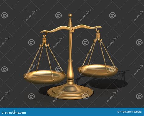3d Gold Balance, the Scales of Justice Stock Illustration