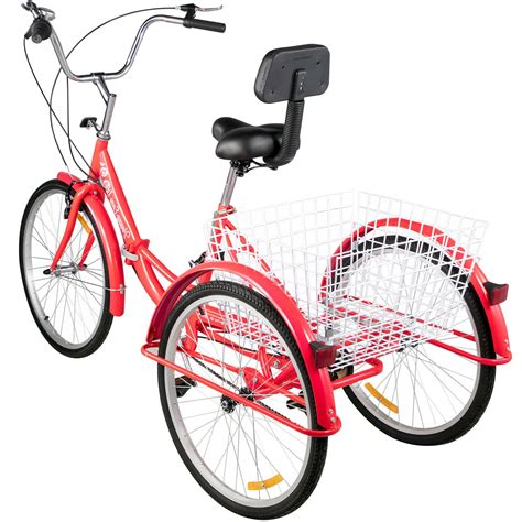 Folding Adult Three Wheel Tricycle Bike With Basket 26 Zincera
