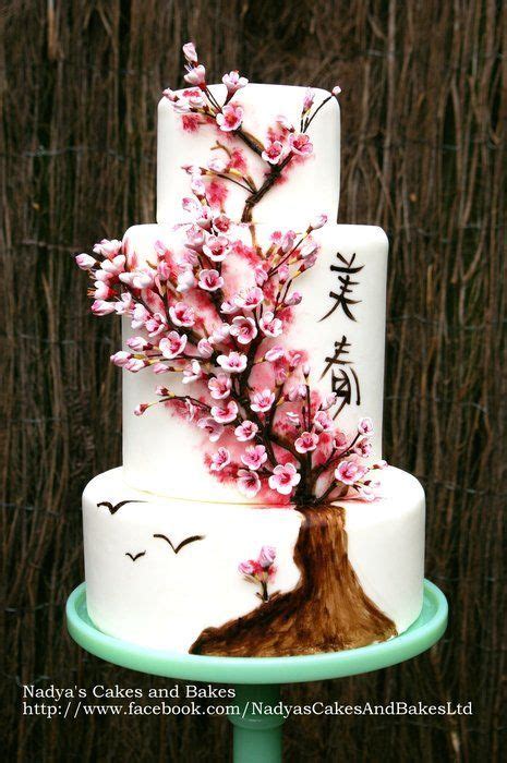 Japanese Cherry Blossom Cake Pasteles Pintados Tortas Con Fondant Tortas De Casamiento