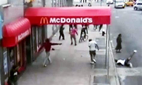 Caught On Camera Horrific Moment A Gunman Emerges From Mcdonalds To