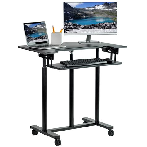 Buy Vivo Mobile Height Adjustable Stand Up Desk Cart With Sliding