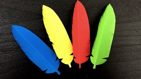 Paper Crafts For School Diy Paper Feathers Cutting Tutorial Step By
