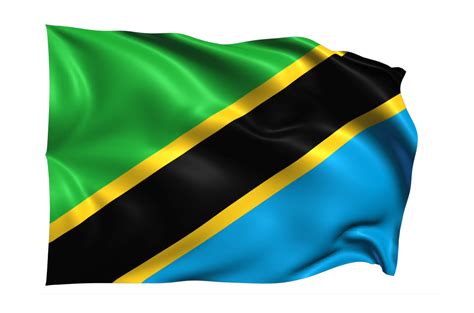 Tanzania Waving Flag Realistic Transparent Background 15309572 Png
