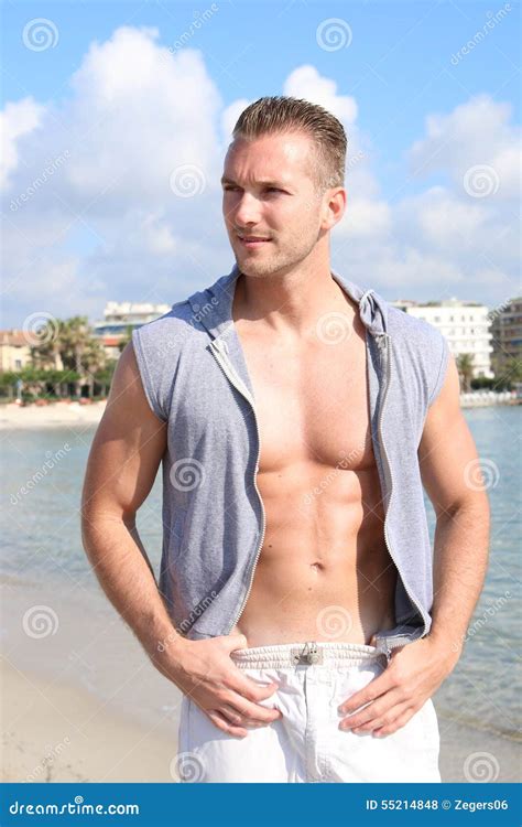 Handsome Man At The Beach Stock Photo Image Of Handsome