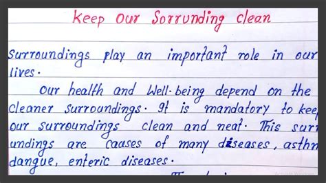 essay on importance of keeping our surroundings clean and green