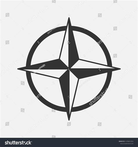 Travel Compass Direction North East South Map Symbol Design