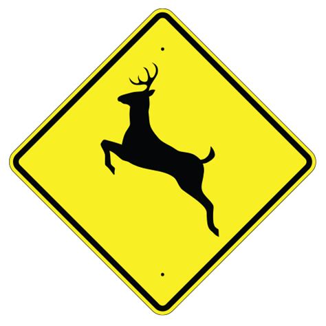 Deer Crossing Symbol Sign 30 X 30