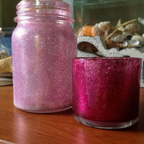 Glitter Jars Mod Podge And Glitter Very Easy Way To Change The Look Of