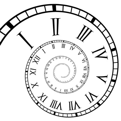 Black And White Drawing Of The Roman Clock Clipart Free Image Download