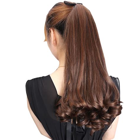 Shangke Long Wavy Ponytail Women Natural Fake Hair Tails Female