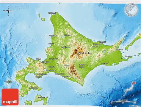 Start by choosing the type of map. Physical 3D Map of Hokkaido