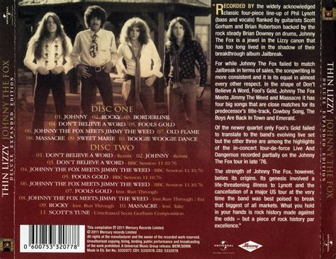 Thin Lizzy Johnny The Fox Deluxe Expanded Edition
