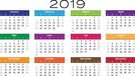 Calendario Con Dias Festivos 2019