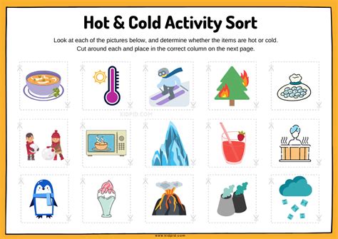 Hot And Cold Activity Sort Worksheets Baby Development Activities