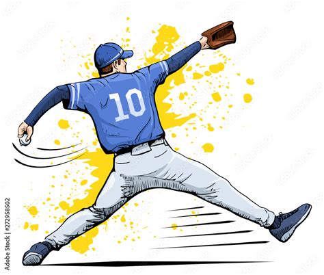 Vector Illustration Of A Baseball Player Throwing The Ball Beautiful