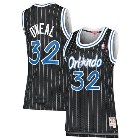Womens Mitchell And Ness Shaquille Oneal Black Orlando Magic 1995 96