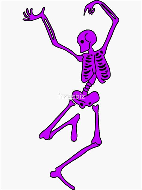 Purple Dancing Skeleton Sticker For Sale By Izzysbiz Redbubble
