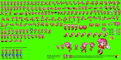 Sonic 2 Pink Edition Amy Rose Sprites With Extra By Windowsxpfan232