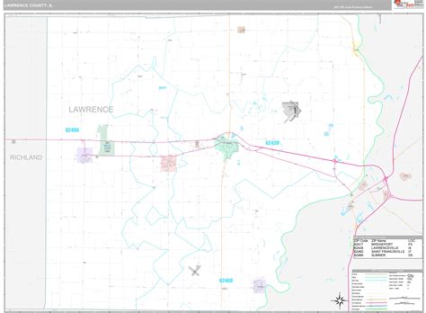 Lawrence County Il Wall Map Premium Style By Marketmaps