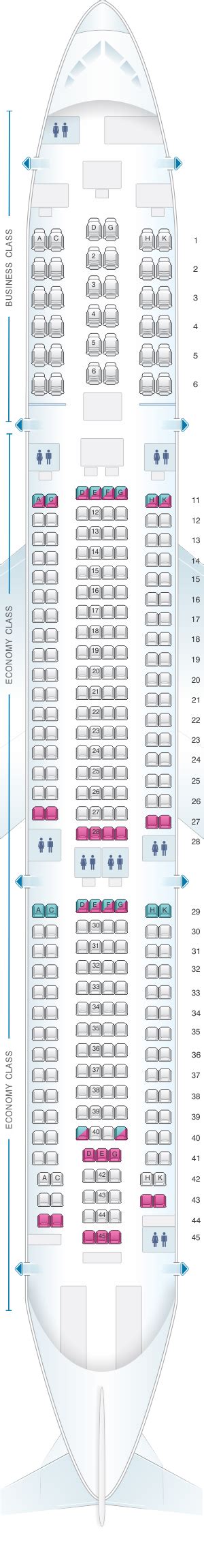 Seat Map Aeroflot Russian Airlines Airbus A330 300 Config3 China