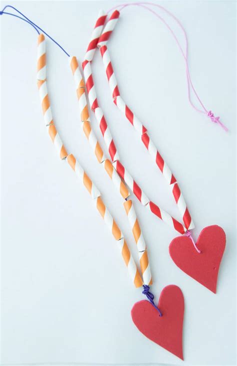 Heart Necklace Valentines Day Craft For Kids Glue Sticks And Gumdrops