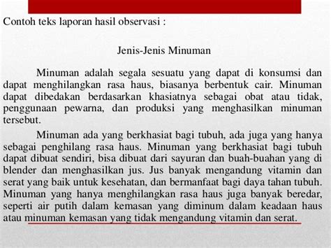Struktur Teks Laporan Hasil Observasi Dan Contohnya - Kumpulan Contoh