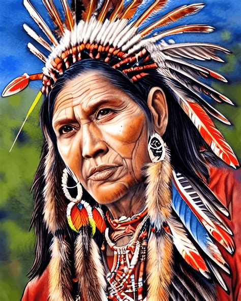 beautiful indian squaw native american fine art · creative fabrica