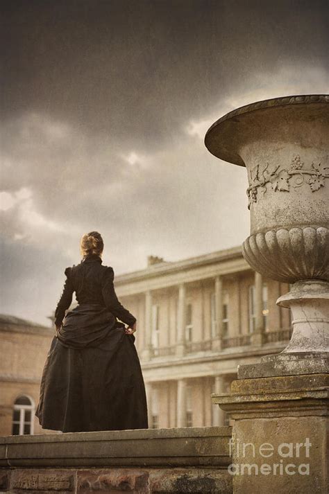 Victorian Woman Approaching A Mansion Hall Photograph By Lee Avison