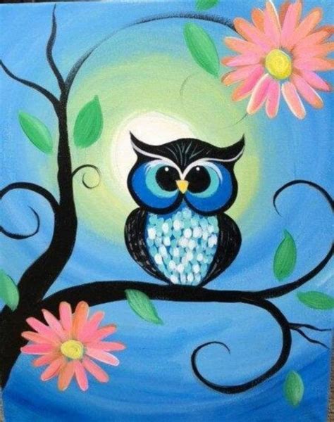 Easy Canvas Painting Ideas For Beginners Owl Painting Canvas