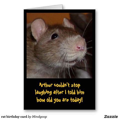 Rat Birthday Card Birthday Cards Cards Custom Greeting