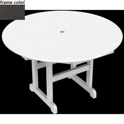 Poly Wood Recycled Plastic Wood Dining Table 48 Inch Round Bbqguys
