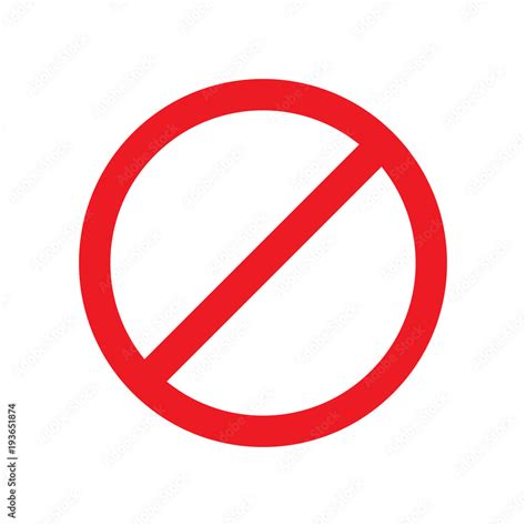 No Sign Crossed Out Red Circle Vector Icon Stock Vector Adobe Stock
