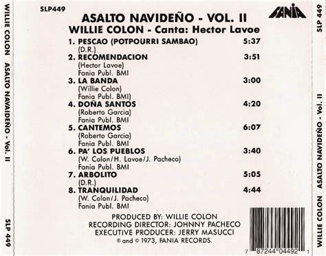 Melodias De Colombia HÉctor Lavoe Y Willie ColÓn Asalto NavideÑo Vol