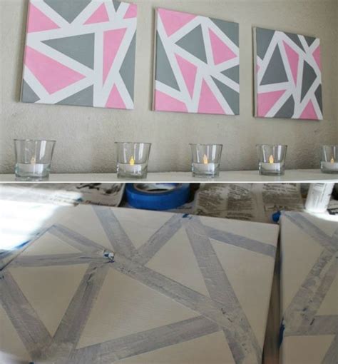 Leinwand mit foto und namen bedrucken. keilrahmen-gestalten-geometrisch-motive-dreiecke-malen ...