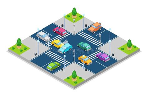 Car Accident And Crash Vector Isometric 3d Illustration Collision At