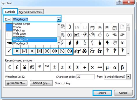 Go to insert > symbol. Wingdings Checkmark or Tick Box Symbol History and ASCII Code