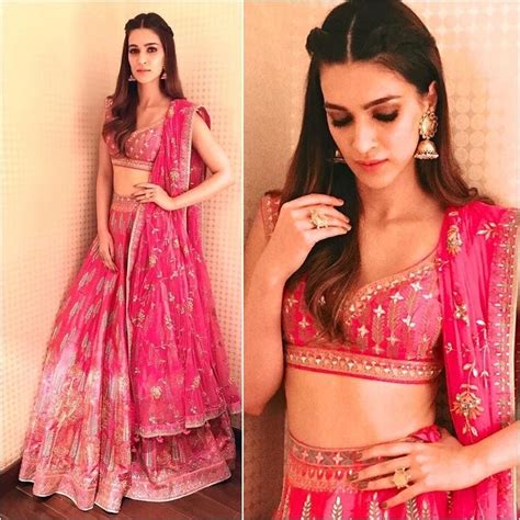 Kriti Sanon In Embroidered Lehenga Saree Blouse Patterns