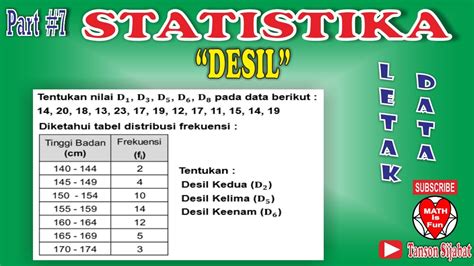 STATISTIKA LETAK DATA DESIL YouTube